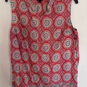 Red Patterned Sleeveless Top